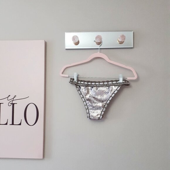 NWT Sugarfree sequin crochet metallic bikini top & bottom set - Picture 14 of 16